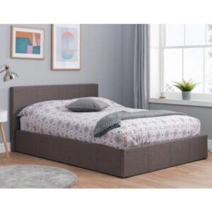 Berlin Fabric Ottoman Double Bed In Grey