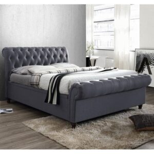 Castello Side Ottoman Super King Size Bed In Charcoal