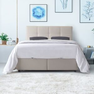 Harry Fabric Ottoman Storage King Size Bed In Linen