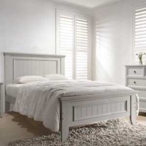 Mila Panelled Wooden King Size Bed In Clay