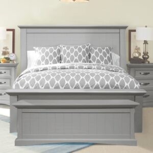 Turner Wooden Double Bed In Grey