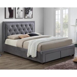Woodbury Fabric Double Bed In Grey