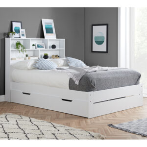 Alfie Wooden Storage King Size Bed In White