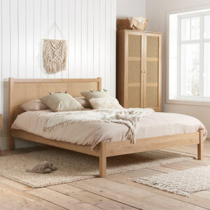 Celina Wooden King Size Bed In Oak
