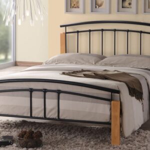 Time Living Tetras Metal Bed Frame, King Size, Silver & Beech