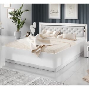 Allen Wooden Super King Size Bed In White