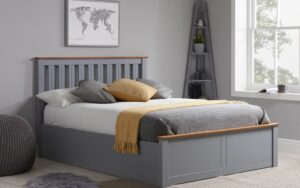 Birlea Phoenix Wooden Ottoman Bed Frame, King Size, Pearl Grey