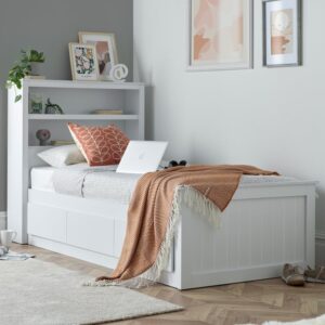 Enoch Enzo Wooden Single Bed With 3 Drawers In White