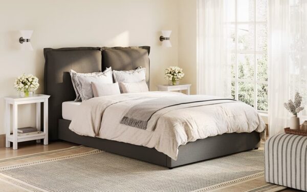 LPD Sunday Fabric Bed Frame, Double, Ivory