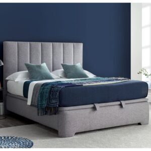 Milton Fabric Ottoman Storage Double Bed In Grey